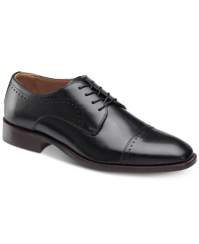 Shop Johnston & Murphy Men's Sanborn Cap-toe Lace-up Oxfords Men's Shoes In Black