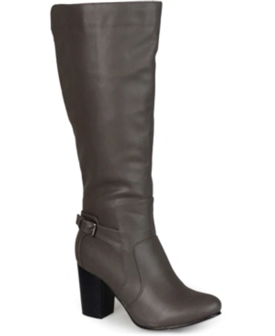 Shop Journee Collection Women's Carver Wide Calf Boots In Grey