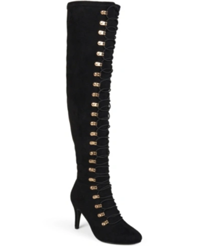 Journee Collection Journee Trill Over-the-knee Lace-up Boot In Black