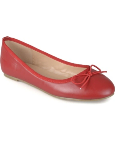 Journee Collection Collection Women's Vika Wide Width Flat In Red
