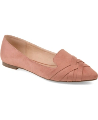 Journee Collection Journee Mindee Crisscross Toe Flat In Blush