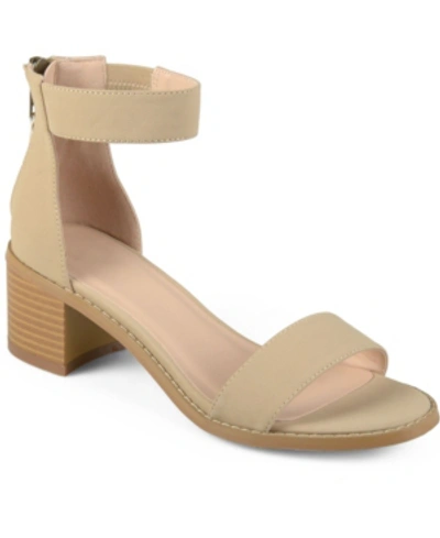 Shop Journee Collection Women's Percy Block Heel Sandals In Nude Or Na