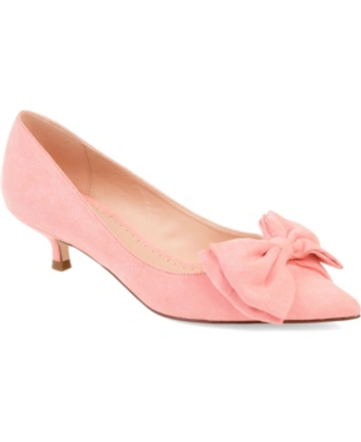 Shop Journee Collection Women's Orana Bow Heels In Coral