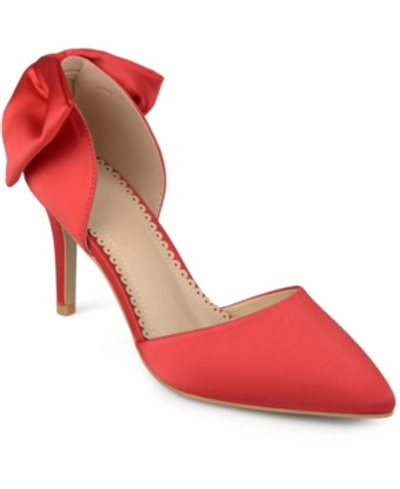 Shop Journee Collection Women's Tanzi Bow Stilettos Women's Shoes In Red