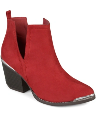 Shop Journee Collection Women's Issla Block Heel Western Booties In Red