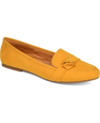 Shop Journee Collection Women's Marci Slip On Flats In Mustard