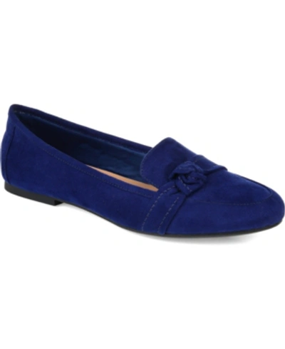 Shop Journee Collection Women's Marci Slip On Flats In Navy