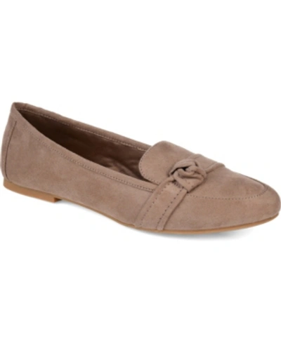 Shop Journee Collection Women's Marci Slip On Flats In Taupe