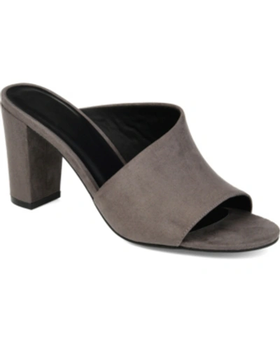 Journee Collection Allea Block Heel Mule In Gray