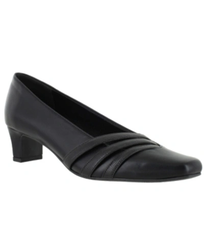 Easy Street Entice Squared Toe Pumps In Blk Snake