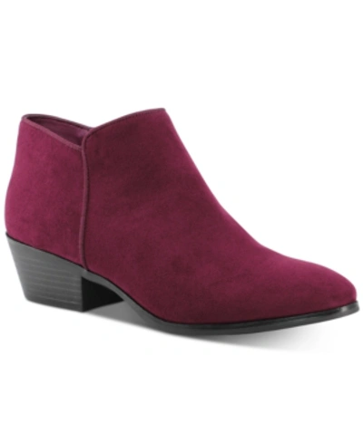 Shop Style & Co Wileyy Ankle Booties, Created For Macy's In Wine Micro