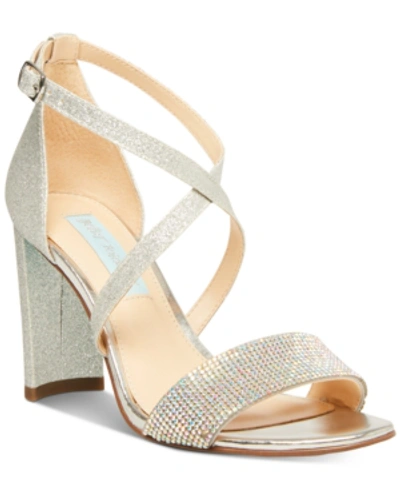 Shop Blue By Betsey Johnson Bella Evening Sandals, Created For Macy's Women's Shoes In Silver