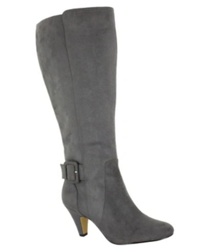 Shop Bella Vita Troy Ii Wide Calf Tall Dress Boots In Grey Super Suede