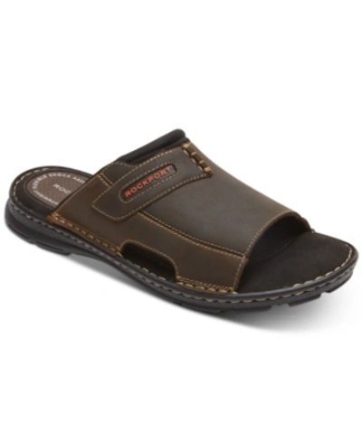 Shop Rockport Men's Darwyn Slide 2 Sandals Men's Shoes In Brown