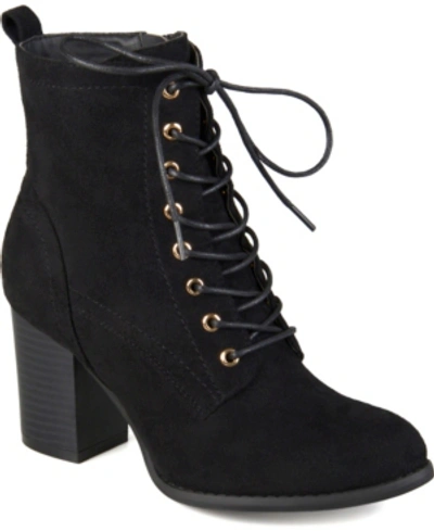 Journee Collection Womens Zip Up Stacked Heel Booties In Black
