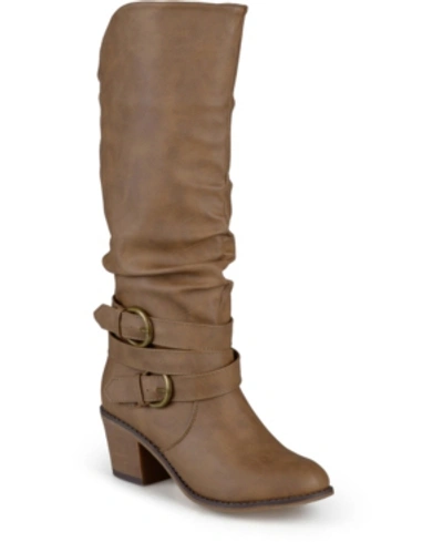 Journee Collection Journee Late Buckle Tall Boot In Taupe