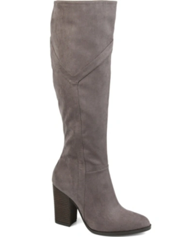 Shop Journee Collection Women's Kyllie Wide Calf Boots In Gray
