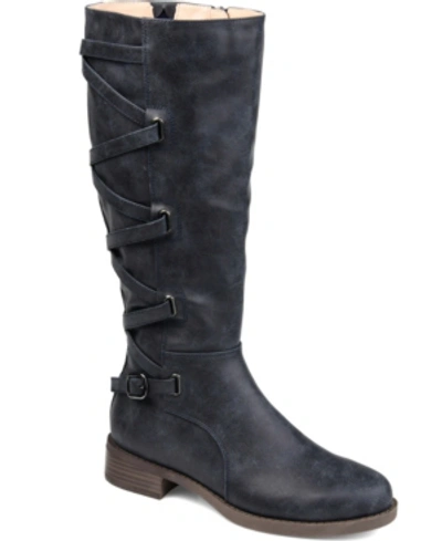 Shop Journee Collection Women's Carly Extra Wide Calf Boots In Navy