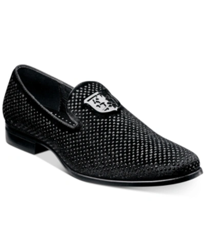 Stacy Adams Men's Swagger Studded Ornament Slip-on Loafer In Black