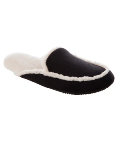 Shop Isotoner Signature Isotoner Microsuede Alex Scuff With 360 Surround Memory Foam Slipper, Online Only In Black