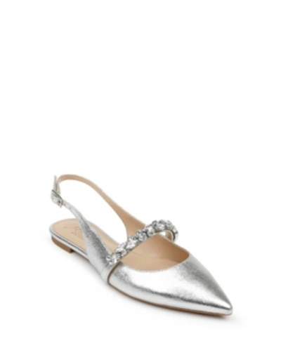 Shop Jewel Badgley Mischka Bambi Flats Women's Shoes In Silver