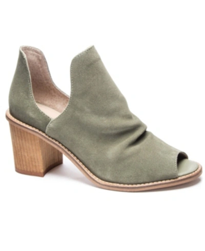 Shop Chinese Laundry Carlita Open Toe Booties Women's Shoes In Olive