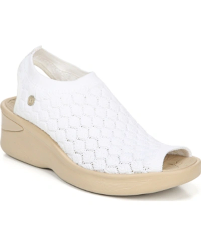 Shop Bzees Secret Washable Wedge Sandals Women's Shoes In White Crochet