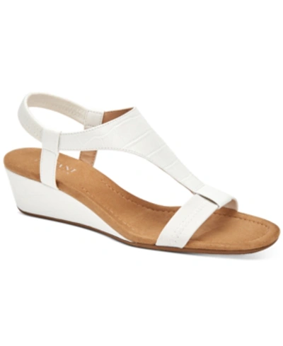 Shop Alfani Women's Step 'n Flex Vacanzaa Wedge Sandals, Created For Macy's Women's Shoes In White Croc