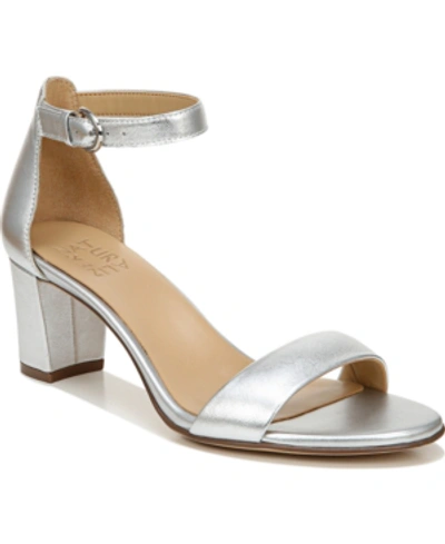 Shop Naturalizer Vera Ankle Strap Sandals Women's Shoes In Silver Leather