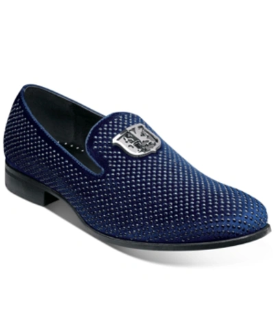 Shop Stacy Adams Men's Swagger Studded Ornament Slip-on Loafer In Navy