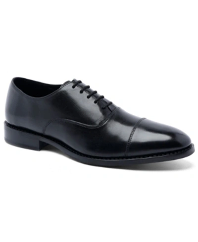 Shop Anthony Veer Men's Clinton Cap-toe Leather Oxfords In Black