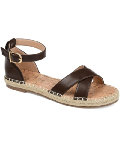 Shop Journee Collection Women's Lyddia Espadrille Flat Sandals In Brown