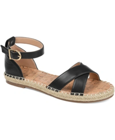 Journee Collection Lyddia Ankle Strap Espadrille Sandal In Black