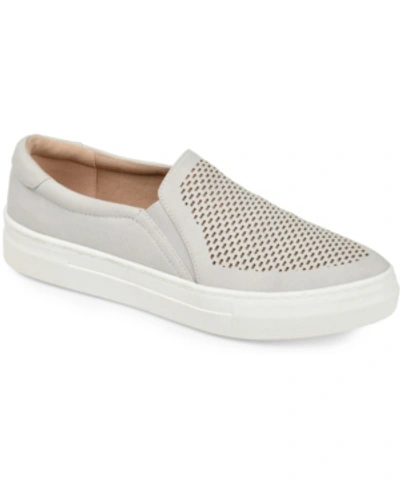 Shop Journee Collection Women's Faybia Slip On Sneakers In Heather Gr