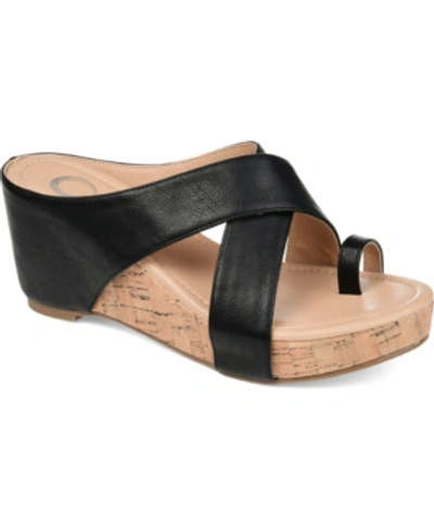 Shop Journee Collection Women's Rayna Wedge Sandal In Black