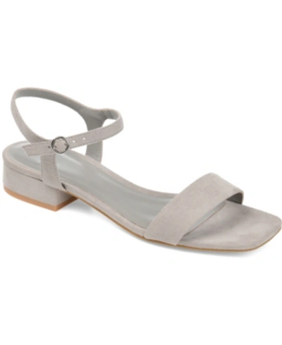 Shop Journee Collection Women's Beyla Block Heel Flat Sandals In Gray