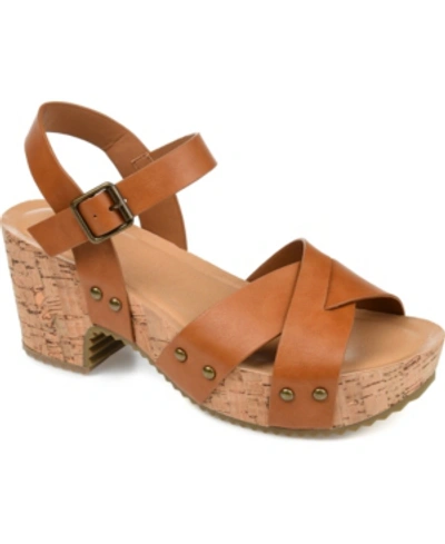 Journee Collection Platform Sandal In Tan