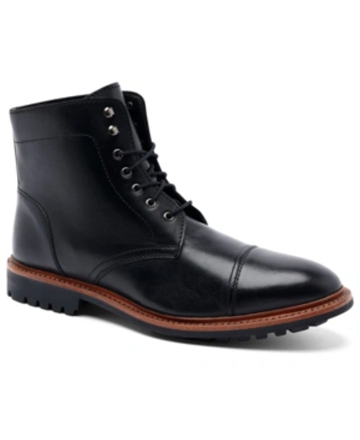 Shop Anthony Veer Men's Ranveer Cap-toe Rugged 6" Lace-up Boots In Black