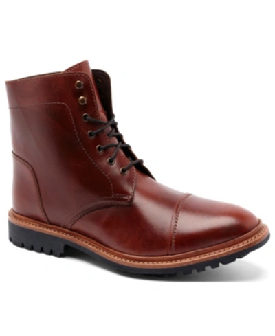 Shop Anthony Veer Men's Ranveer Cap-toe Rugged 6" Lace-up Boots In Rust