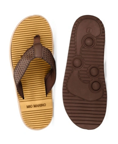 Shop Mio Marino Men's Two-toned Memory Foam Beach Sandals Men's Shoes In Honey Brown