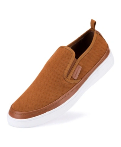 Shop Mio Marino Men's Urbane Suede Slip-ons Loafers Men's Shoes In Rust