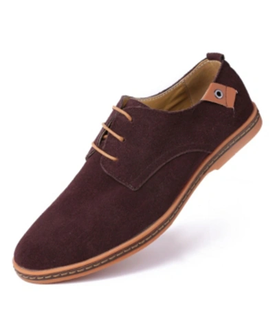 Shop Mio Marino Men's Classic Suede Derby Oxford Shoes Men's Shoes In Dark Brown