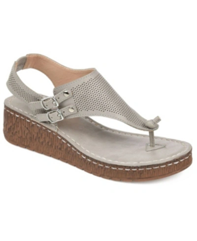 Shop Journee Collection Women's Mckell Wedge Sandals In Gray