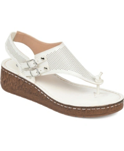 Shop Journee Collection Women's Mckell Wedge Sandals In White