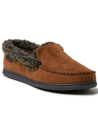 Shop Dearfoams Men's Eli Microsuede Moccasin Slippers Men's Shoes In Brown