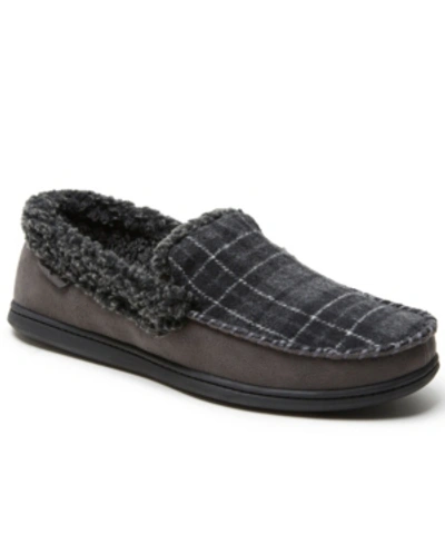 Shop Dearfoams Men's Eli Microsuede Moccasin Slippers Men's Shoes In Gray