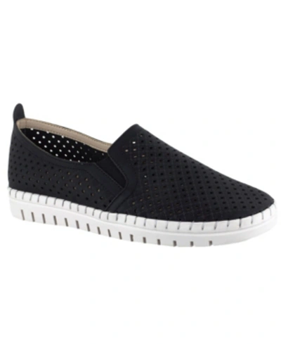 Shop Easy Street Women's Fresh Slip On Sneakers In Black