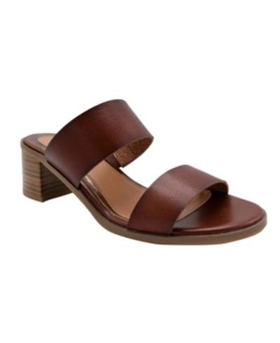Sugar Women's Halo Two-band Block-heel Slides Women's Shoes In Dark Brown