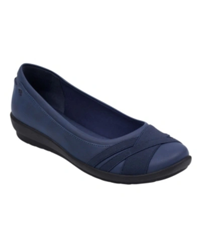 Shop Easy Spirit Women's Acasia Round Toe Slip-on Casual Flats Women's Shoes In Navy