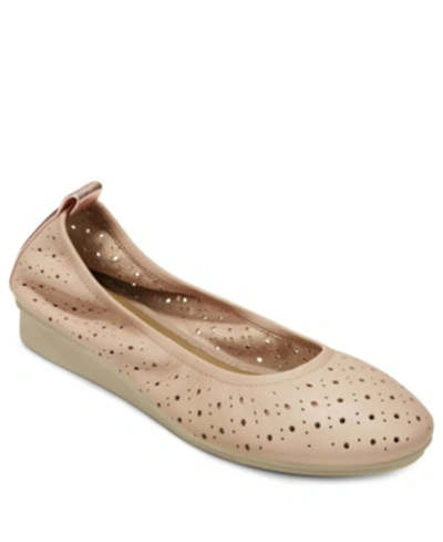 Shop Aerosoles Wooster Ballet Flat Women's Shoes In Light Pink Leather